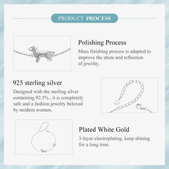 Sterling Silver Cute Cat Dog Bracelet For Women Pet Paw Links Girl - PeticaDeals