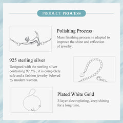 Sterling Silver Cute Cat Dog Bracelet For Women Pet Paw Links Girl - PeticaDeals