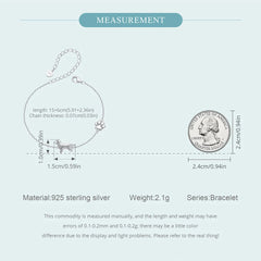 Sterling Silver Cute Cat Dog Bracelet For Women Pet Paw Links Girl - PeticaDeals