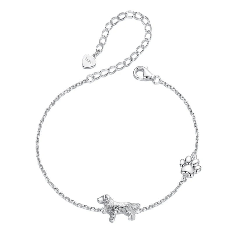 Sterling Silver Cute Cat Dog Bracelet For Women Pet Paw Links Girl - PeticaDeals