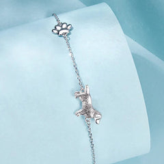Sterling Silver Cute Cat Dog Bracelet For Women Pet Paw Links Girl - PeticaDeals