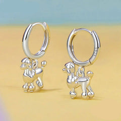 Sterling Silver  Cute Cat Dog Dangle Drop Earrings For Women - PeticaDeals