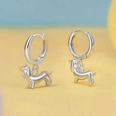 Sterling Silver  Cute Cat Dog Dangle Drop Earrings For Women - PeticaDeals