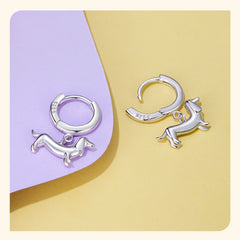 Sterling Silver  Cute Cat Dog Dangle Drop Earrings For Women - PeticaDeals