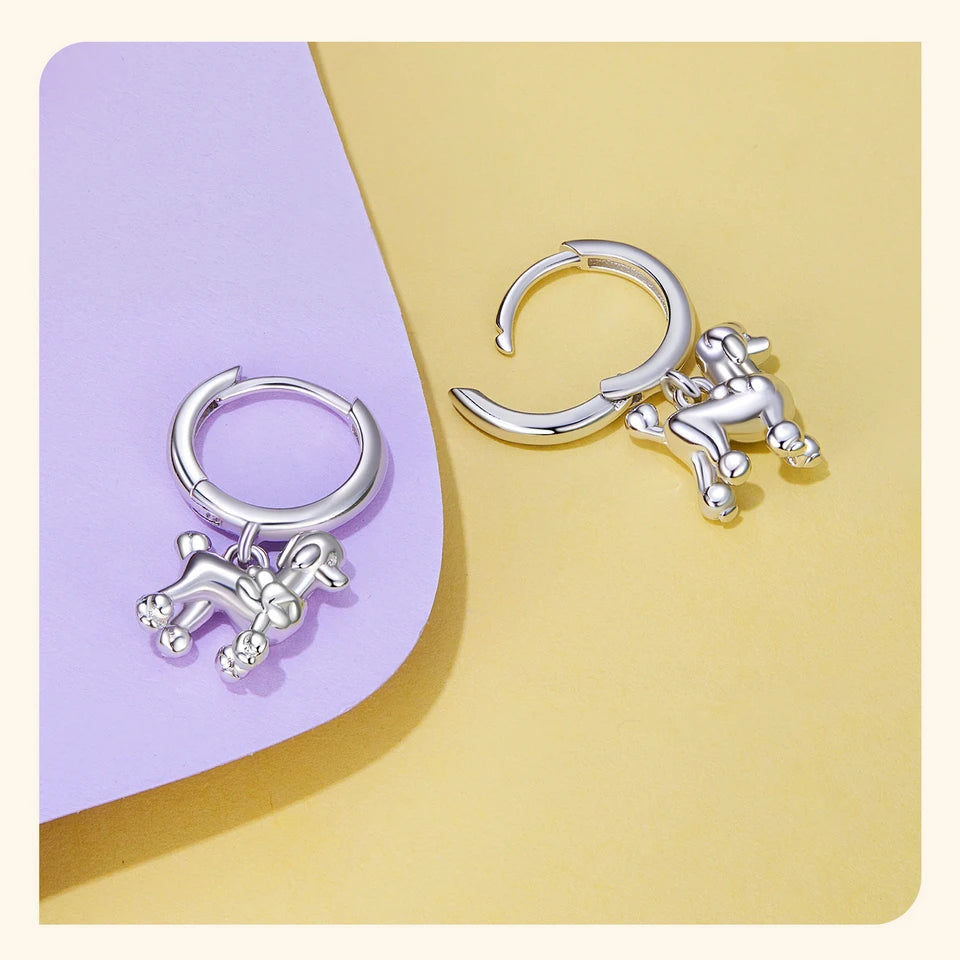 Sterling Silver  Cute Cat Dog Dangle Drop Earrings For Women - PeticaDeals