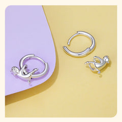 Sterling Silver  Cute Cat Dog Dangle Drop Earrings For Women - PeticaDeals