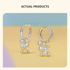 Sterling Silver  Cute Cat Dog Dangle Drop Earrings For Women - PeticaDeals