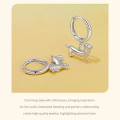 Sterling Silver  Cute Cat Dog Dangle Drop Earrings For Women - PeticaDeals