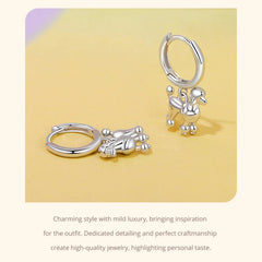 Sterling Silver  Cute Cat Dog Dangle Drop Earrings For Women - PeticaDeals