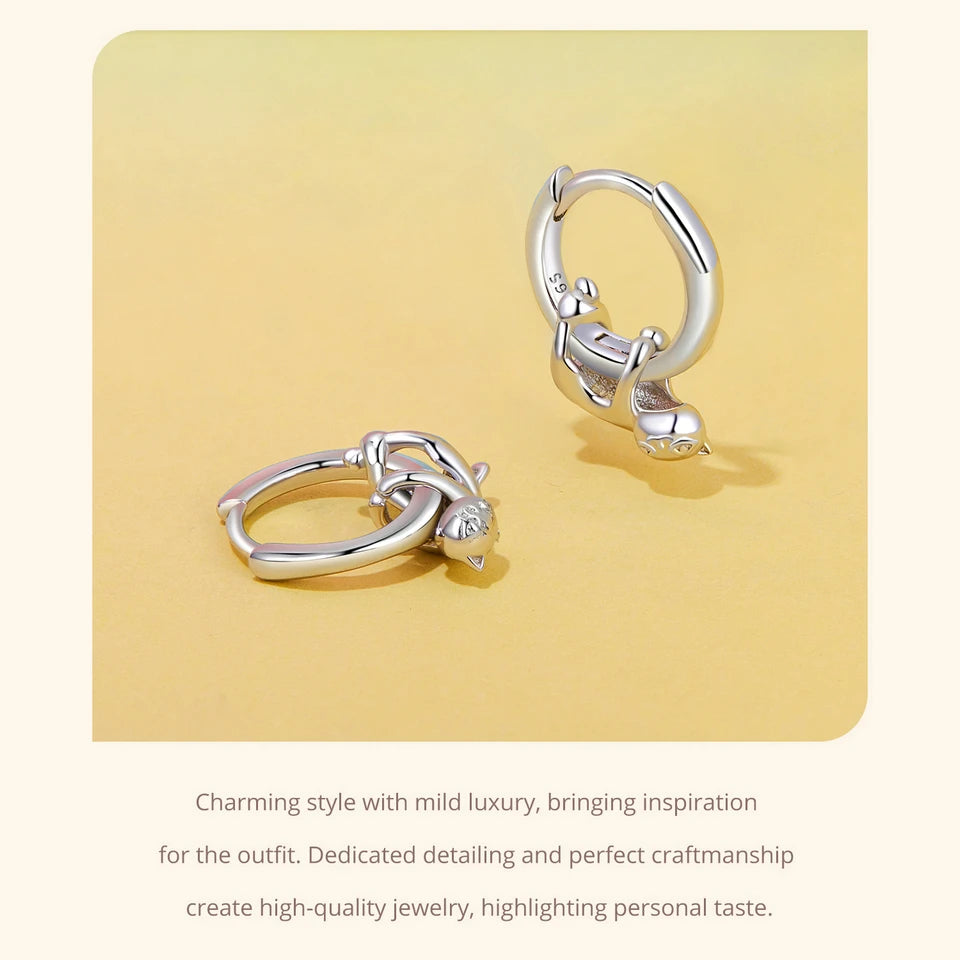 Sterling Silver  Cute Cat Dog Dangle Drop Earrings For Women - PeticaDeals
