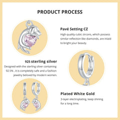 Sterling Silver  Cute Cat Dog Dangle Drop Earrings For Women - PeticaDeals