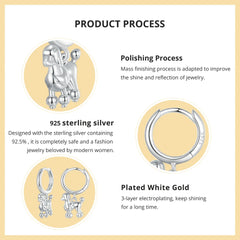 Sterling Silver  Cute Cat Dog Dangle Drop Earrings For Women - PeticaDeals