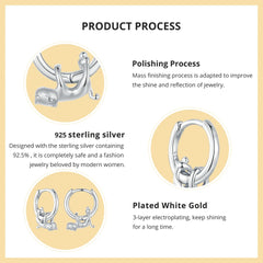 Sterling Silver  Cute Cat Dog Dangle Drop Earrings For Women - PeticaDeals