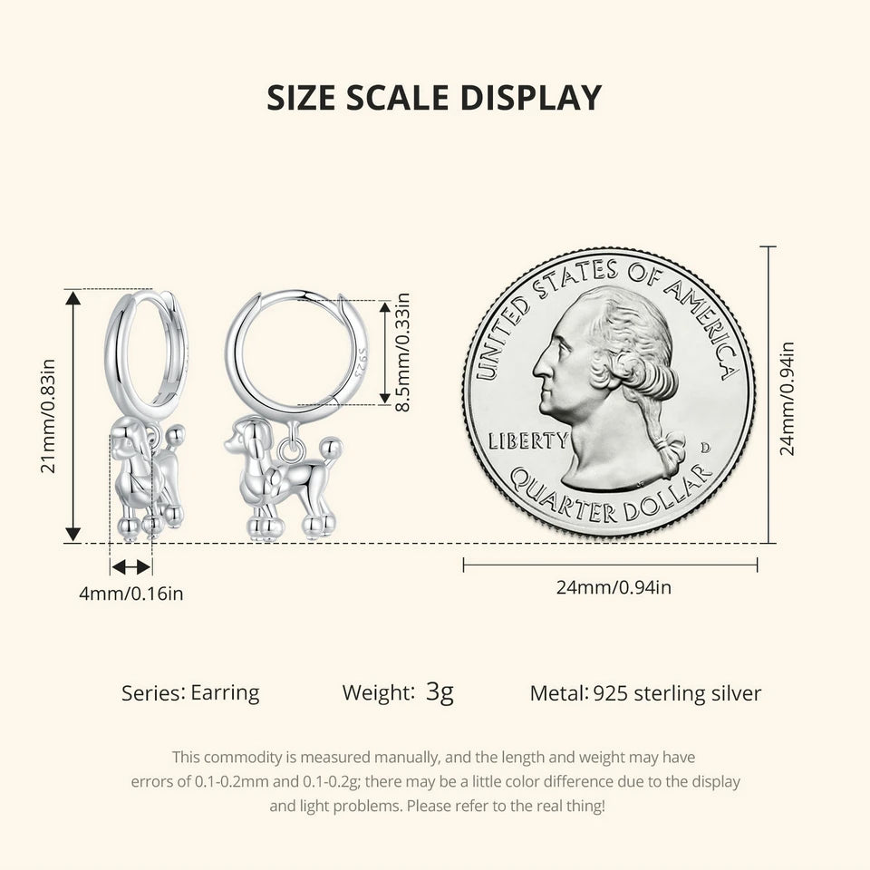 Sterling Silver  Cute Cat Dog Dangle Drop Earrings For Women - PeticaDeals