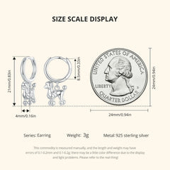 Sterling Silver  Cute Cat Dog Dangle Drop Earrings For Women - PeticaDeals