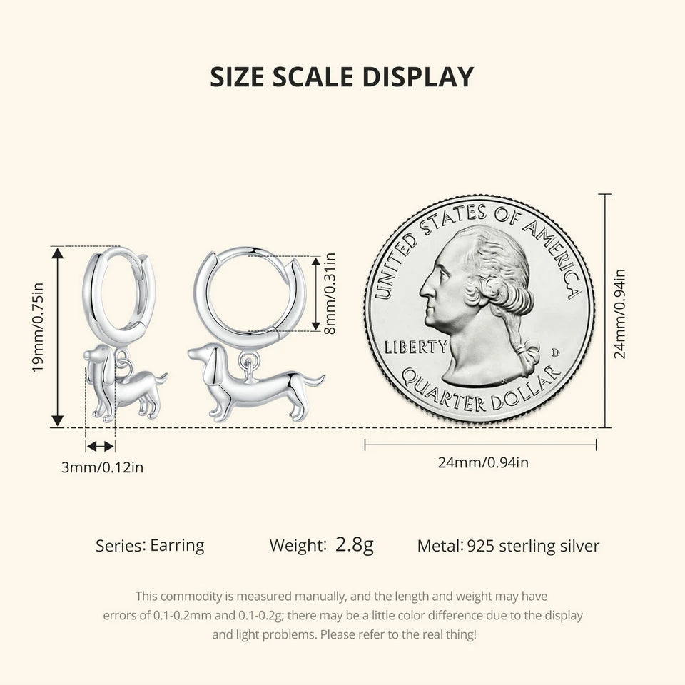 Sterling Silver  Cute Cat Dog Dangle Drop Earrings For Women - PeticaDeals