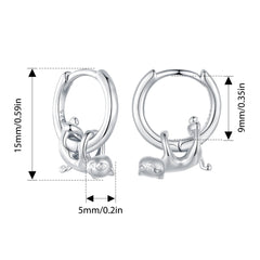 Sterling Silver  Cute Cat Dog Dangle Drop Earrings For Women - PeticaDeals