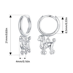 Sterling Silver  Cute Cat Dog Dangle Drop Earrings For Women - PeticaDeals