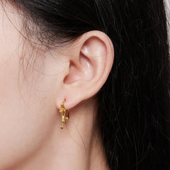 Sterling Silver Cute Cat Earrings Oxidation Shining Ear Bells Hypoallergenic for Women - PeticaDeals
