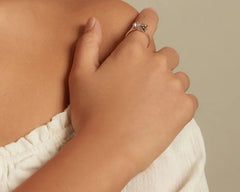 Sterling Silver Cute Cat Zircon Rings Plated Platinum For Women Fashion Ring Fine - PeticaDeals