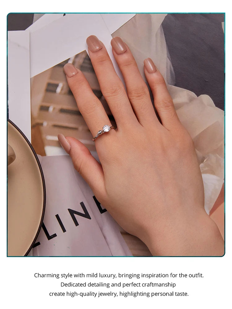 Sterling Silver Cute Cat Zircon Rings Plated Platinum For Women Fashion Ring Fine - PeticaDeals