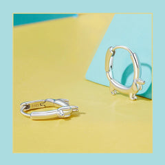 Sterling Silver Cute Dachshund Cat Hoop Earrings for Women - PeticaDeals