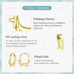 Sterling Silver Cute Dachshund Cat Hoop Earrings for Women - PeticaDeals