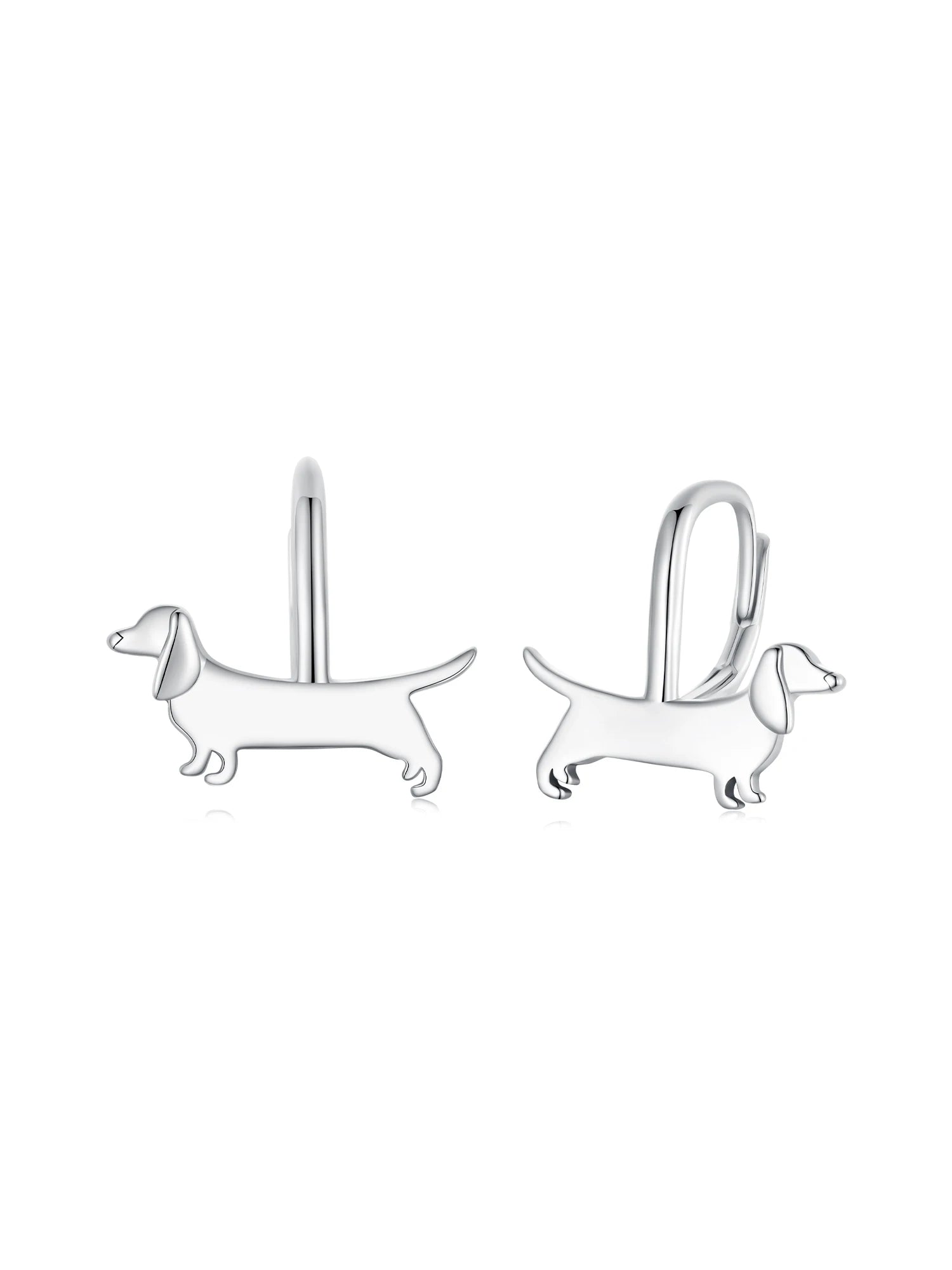 Sterling Silver Cute Dachshund Cat Hoop Earrings for Women - PeticaDeals