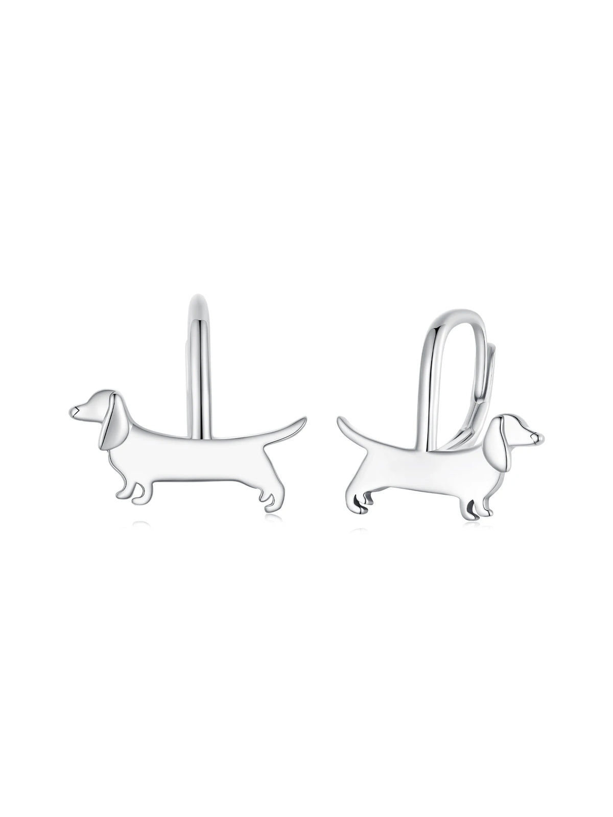 Sterling Silver Cute Dachshund Cat Hoop Earrings for Women - PeticaDeals
