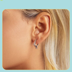 Sterling Silver Cute Dachshund Cat Hoop Earrings for Women - PeticaDeals
