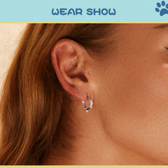 Sterling Silver Cute Dachshund Cat Hoop Earrings for Women - PeticaDeals