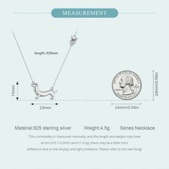 Sterling Silver Cute Dachshund Dog Pendant Necklace S925 Animal Pet Paw Zircon Links Necklace - PeticaDeals