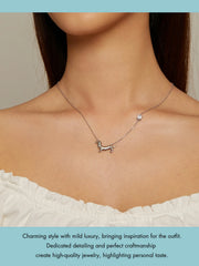 Sterling Silver Cute Dachshund Dog Pendant Necklace S925 Animal Pet Paw Zircon Links Necklace - PeticaDeals