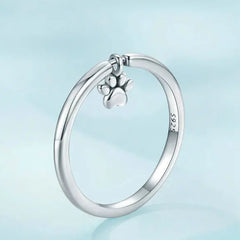 Sterling Silver Cute Dogs Claw Link Ring Pet Animal Rings For Women Fine Jewelry - PeticaDeals