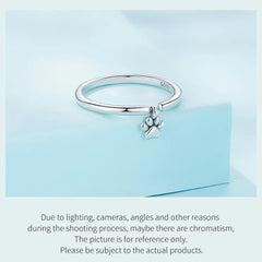 Sterling Silver Cute Dogs Claw Link Ring Pet Animal Rings For Women Fine Jewelry - PeticaDeals
