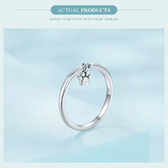 Sterling Silver Cute Dogs Claw Link Ring Pet Animal Rings For Women Fine Jewelry - PeticaDeals