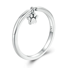 Sterling Silver Cute Dogs Claw Link Ring Pet Animal Rings For Women Fine Jewelry - PeticaDeals