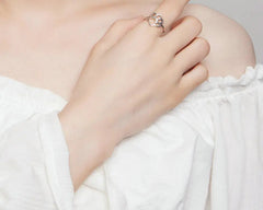 Sterling Silver Cute Pet Cat Paw Band Rings For Women - PeticaDeals