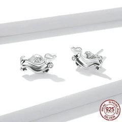 Sterling Silver Cute Puppy Stud Earrings for Women Plated platinum Silver women's silver Jewelry - PeticaDeals