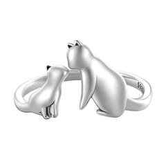 Sterling Silver Dachshund Dog Rings Adjustable Cut Animal Open Ring for Women - PeticaDeals