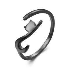 Sterling Silver Dachshund Dog Rings Adjustable Cut Animal Open Ring for Women - PeticaDeals