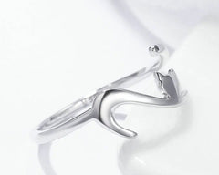 Sterling Silver Dachshund Dog Rings Adjustable Cut Animal Open Ring for Women - PeticaDeals