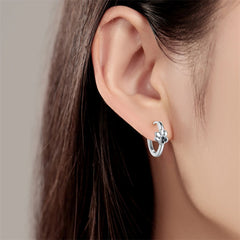 Sterling Silver Double Circle Earrings For Women Shining Zircon Piercing Ear Studs Fine Jewelry - PeticaDeals