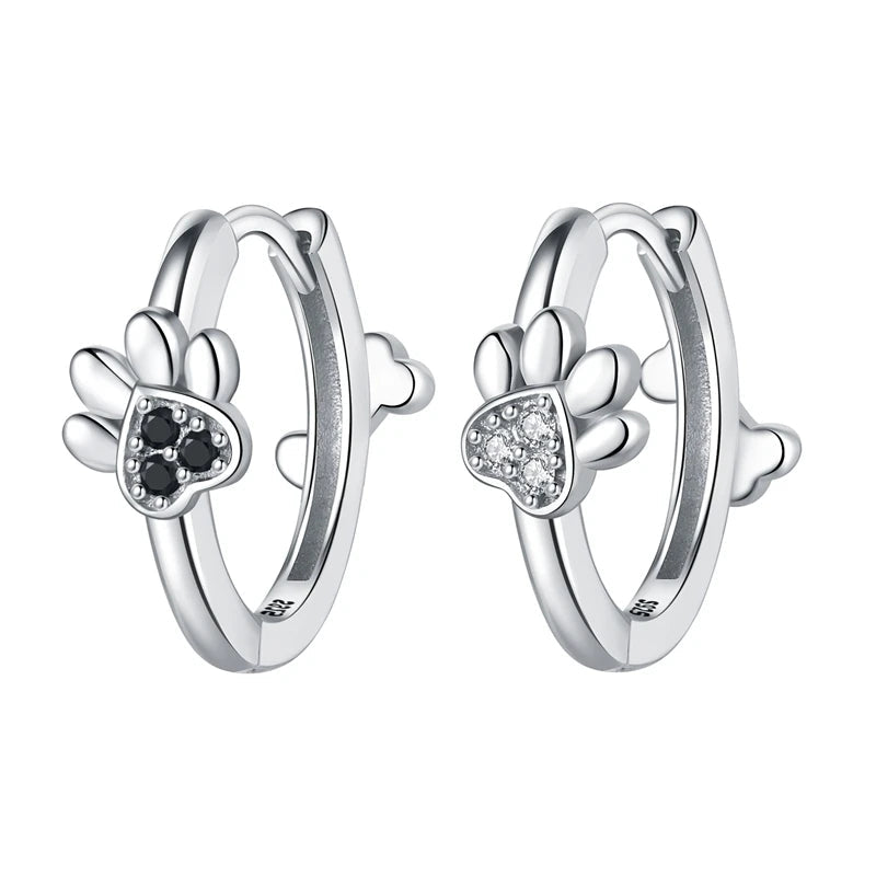 Sterling Silver Double Circle Earrings For Women Shining Zircon Piercing Ear Studs Fine Jewelry - PeticaDeals