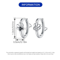 Sterling Silver Double Circle Earrings For Women Shining Zircon Piercing Ear Studs Fine Jewelry - PeticaDeals