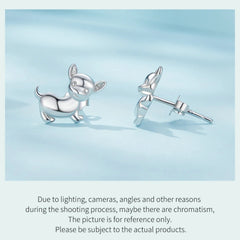Sterling Silver Mini Lovely Chihuahua Dog Stud Earrings For Women - PeticaDeals