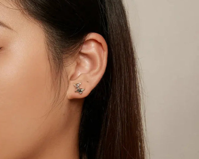 Sterling Silver Mini Lovely Chihuahua Dog Stud Earrings For Women - PeticaDeals