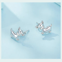 Sterling Silver Mini Lovely Chihuahua Dog Stud Earrings For Women - PeticaDeals