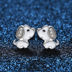Sterling Silver Minimalist Fashion Charm Cute  Animal Little Dog Stud Earrings Women Girls Jewelry - PeticaDeals
