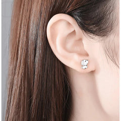 Sterling Silver Minimalist Fashion Charm Cute  Animal Little Dog Stud Earrings Women Girls Jewelry - PeticaDeals